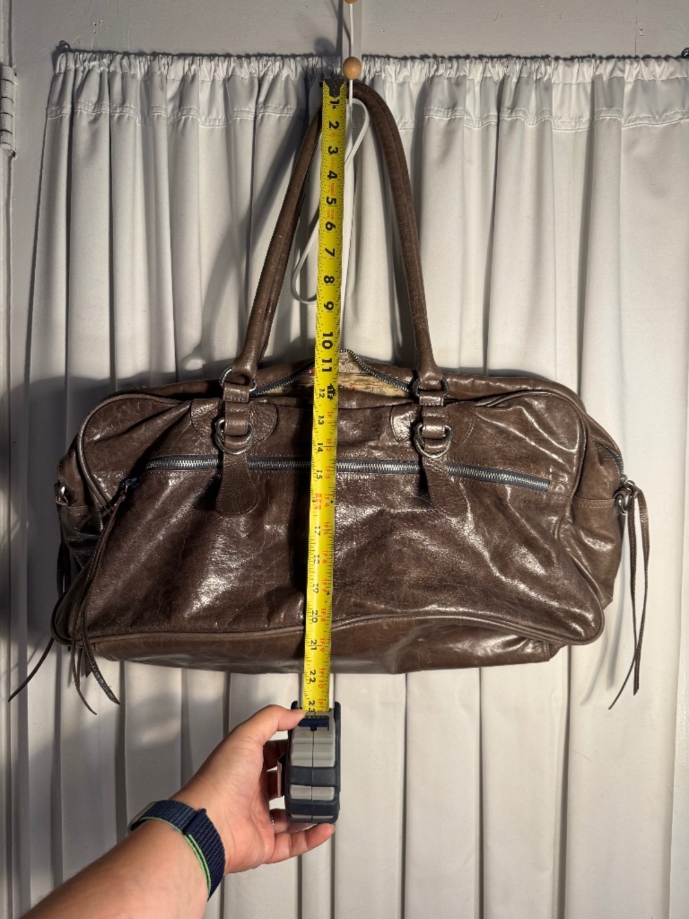 Latico Grey Leather Carry On